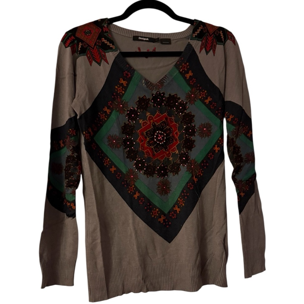 Desigual Gray Lightweight Sweater